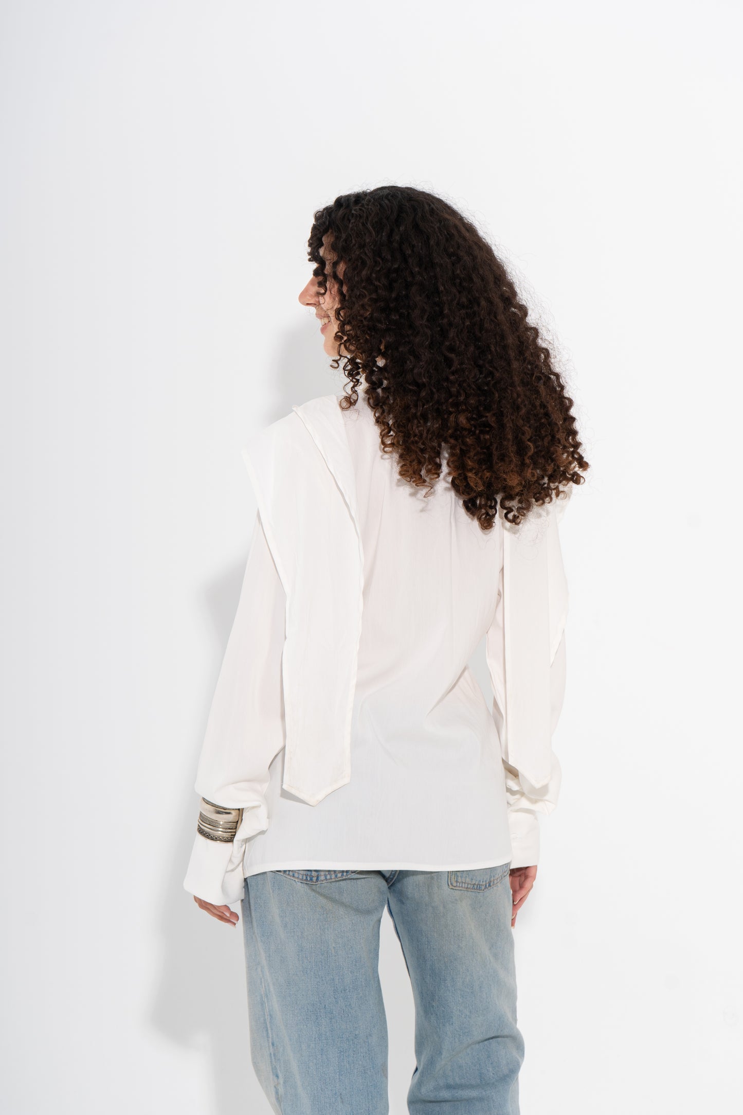 Long Sleeve Poplin Shirt - White