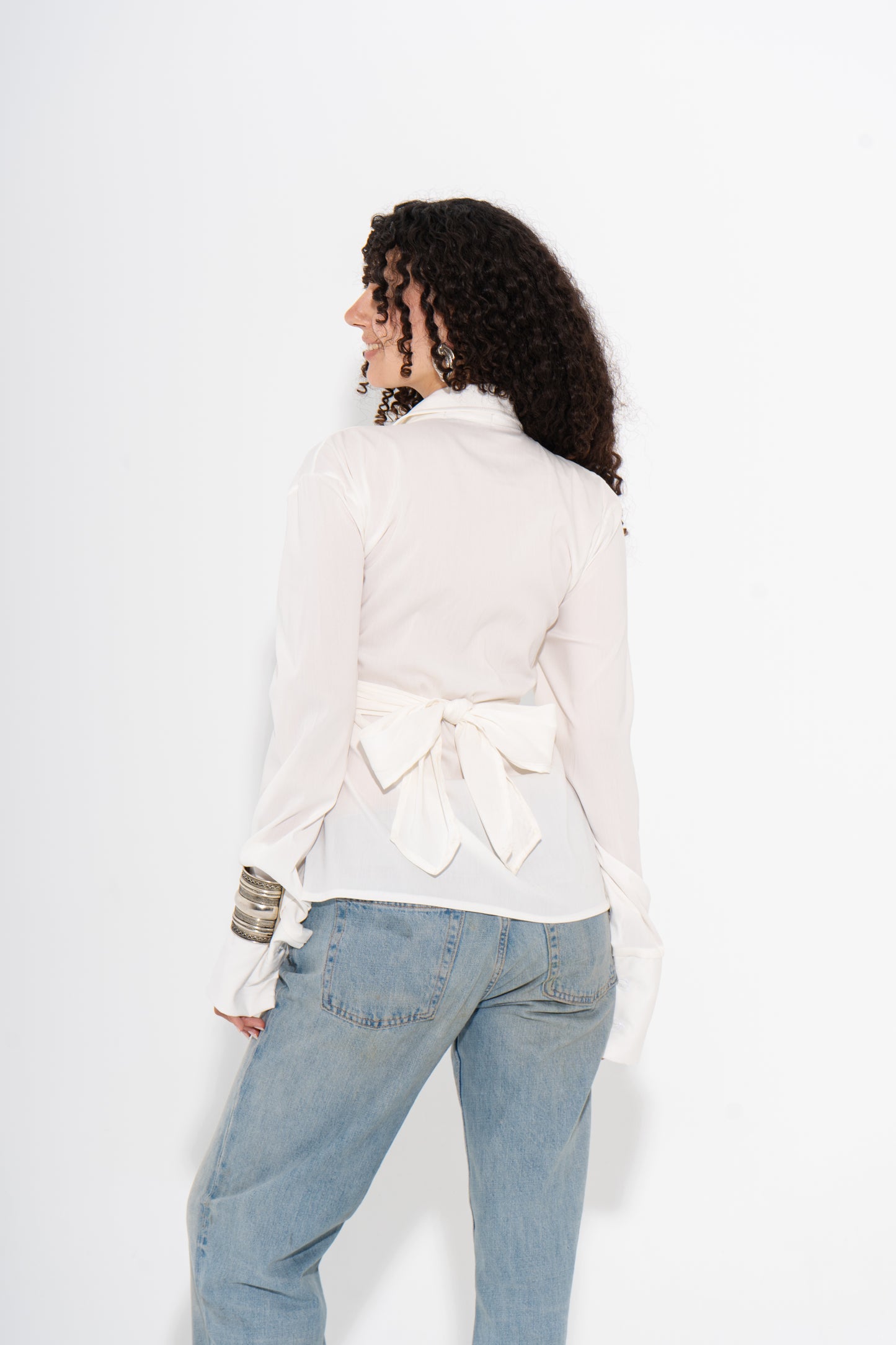 Long Sleeve Poplin Shirt - White