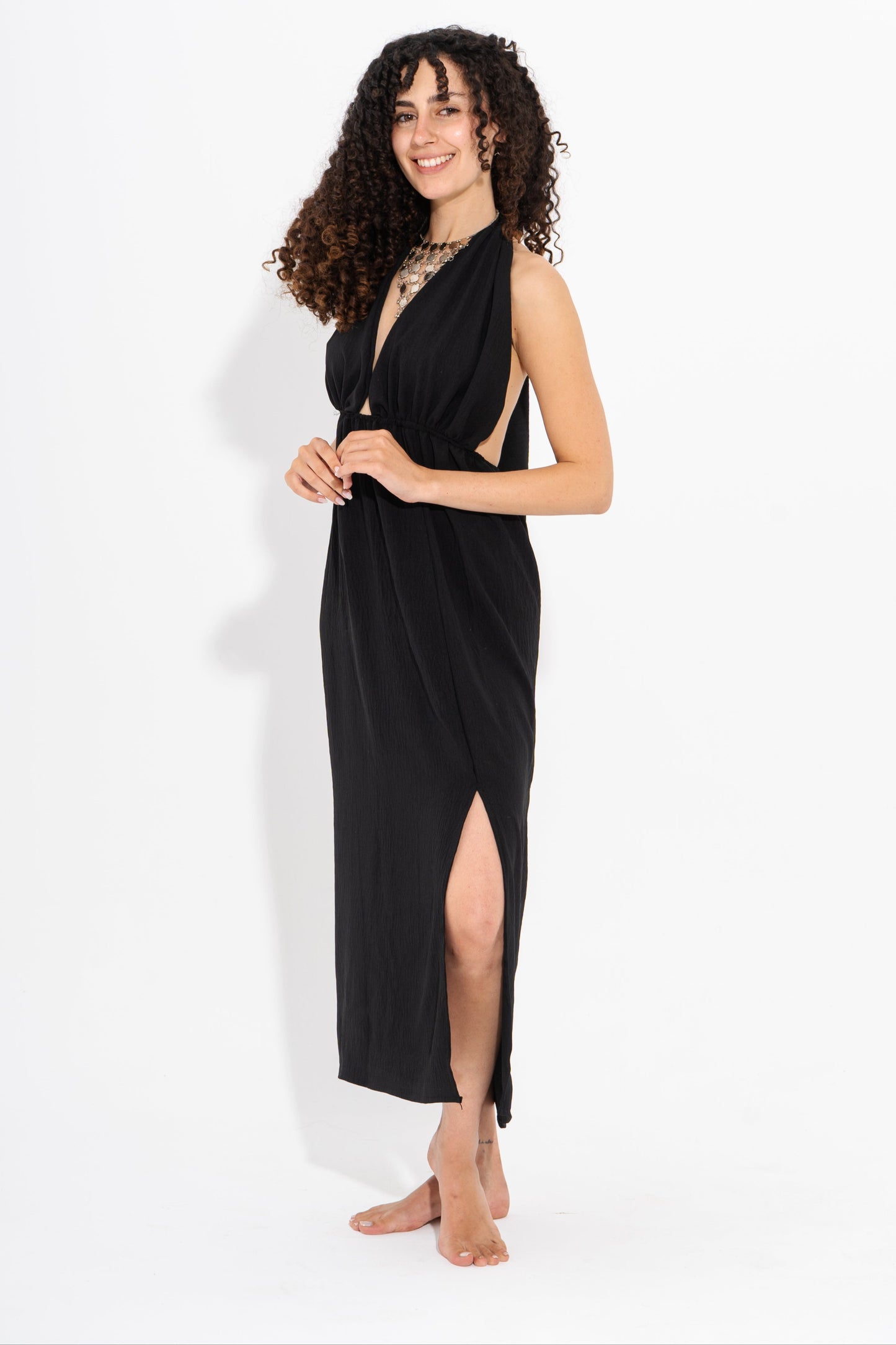Halter Beach Dress - Black
