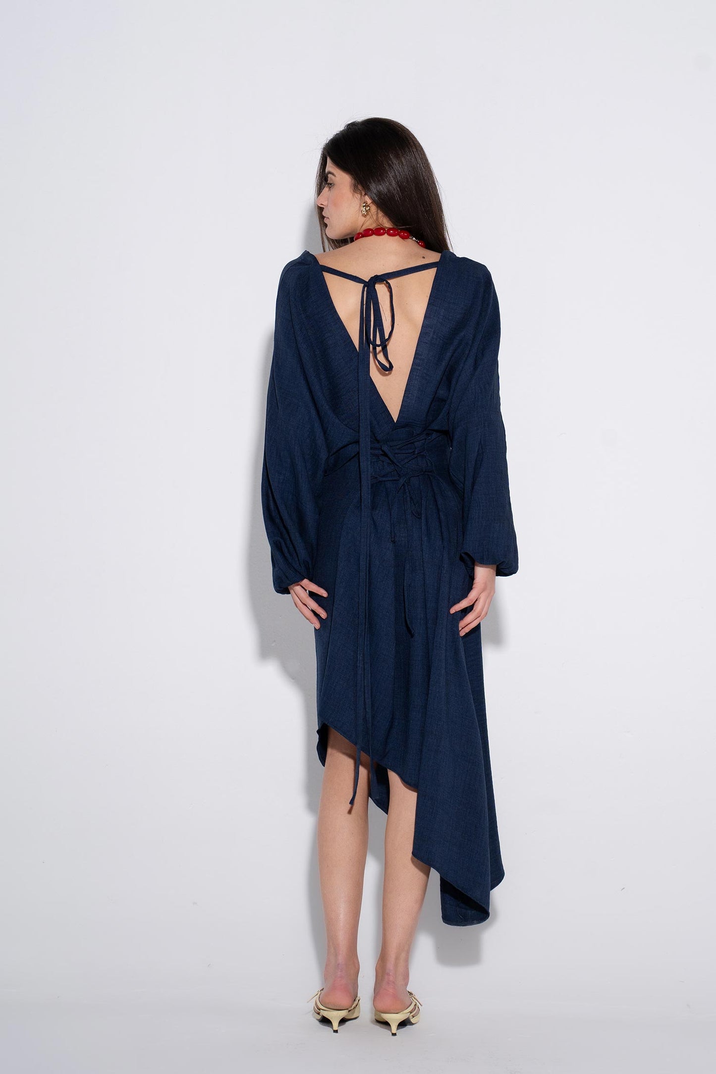 Timeless Wrap Midi Dress - Navy