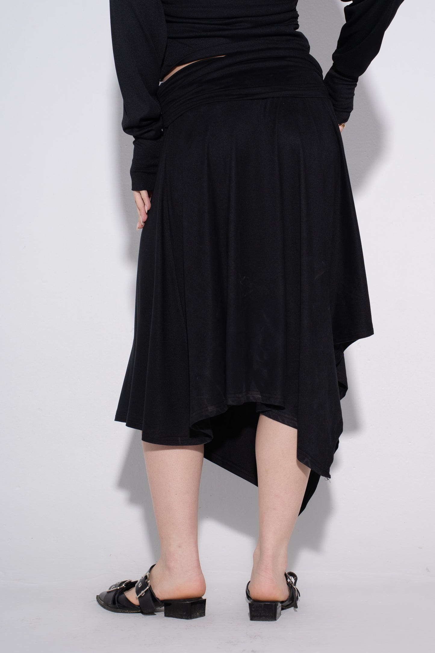 Nina Draped Skirt - Black