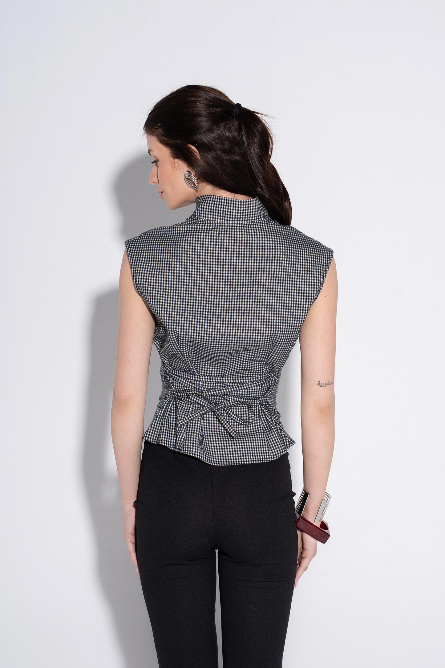 Sleeveless Chinese Top - Black