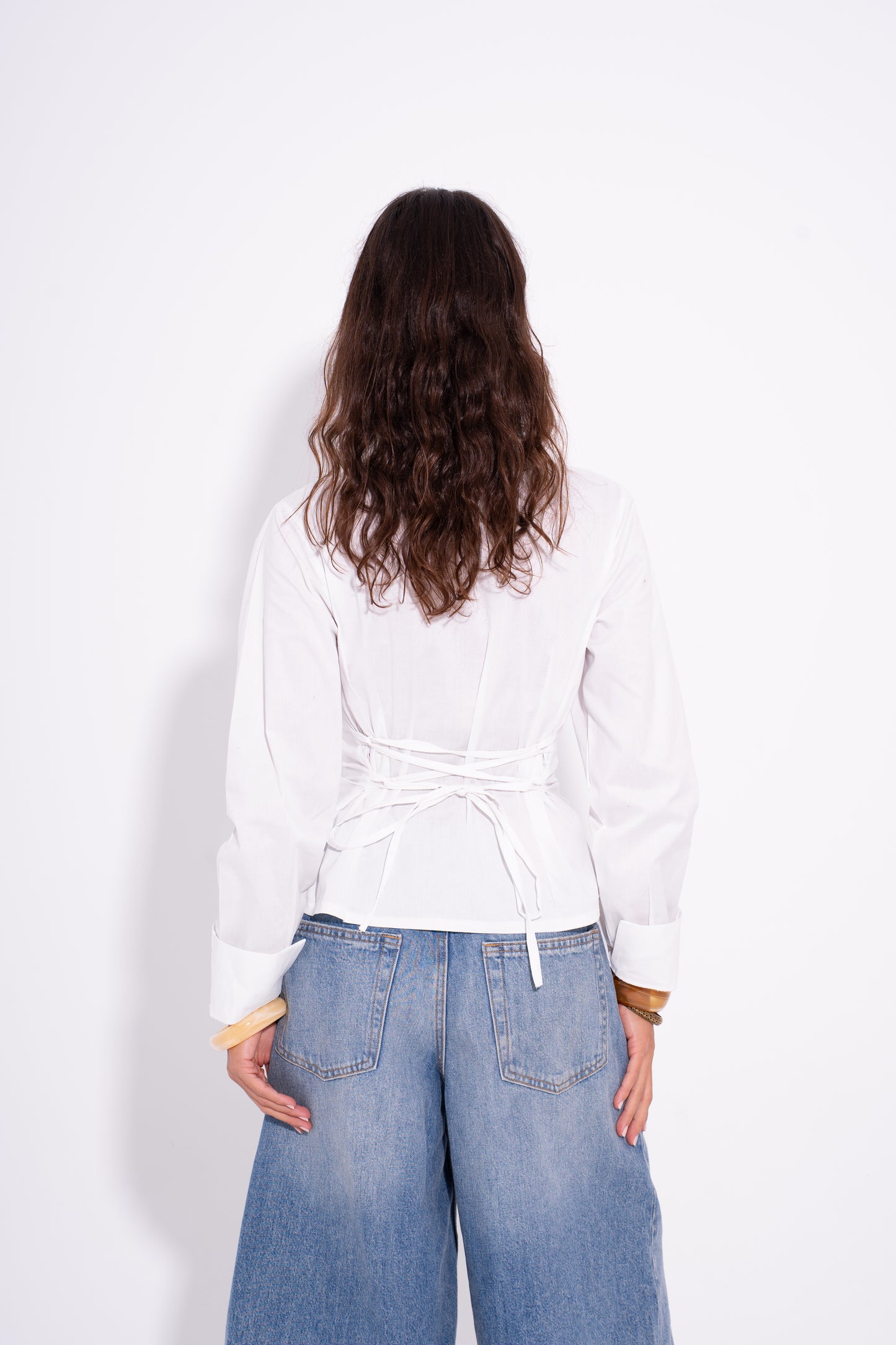 Colorful Long Sleeves Buttons Shirt - White