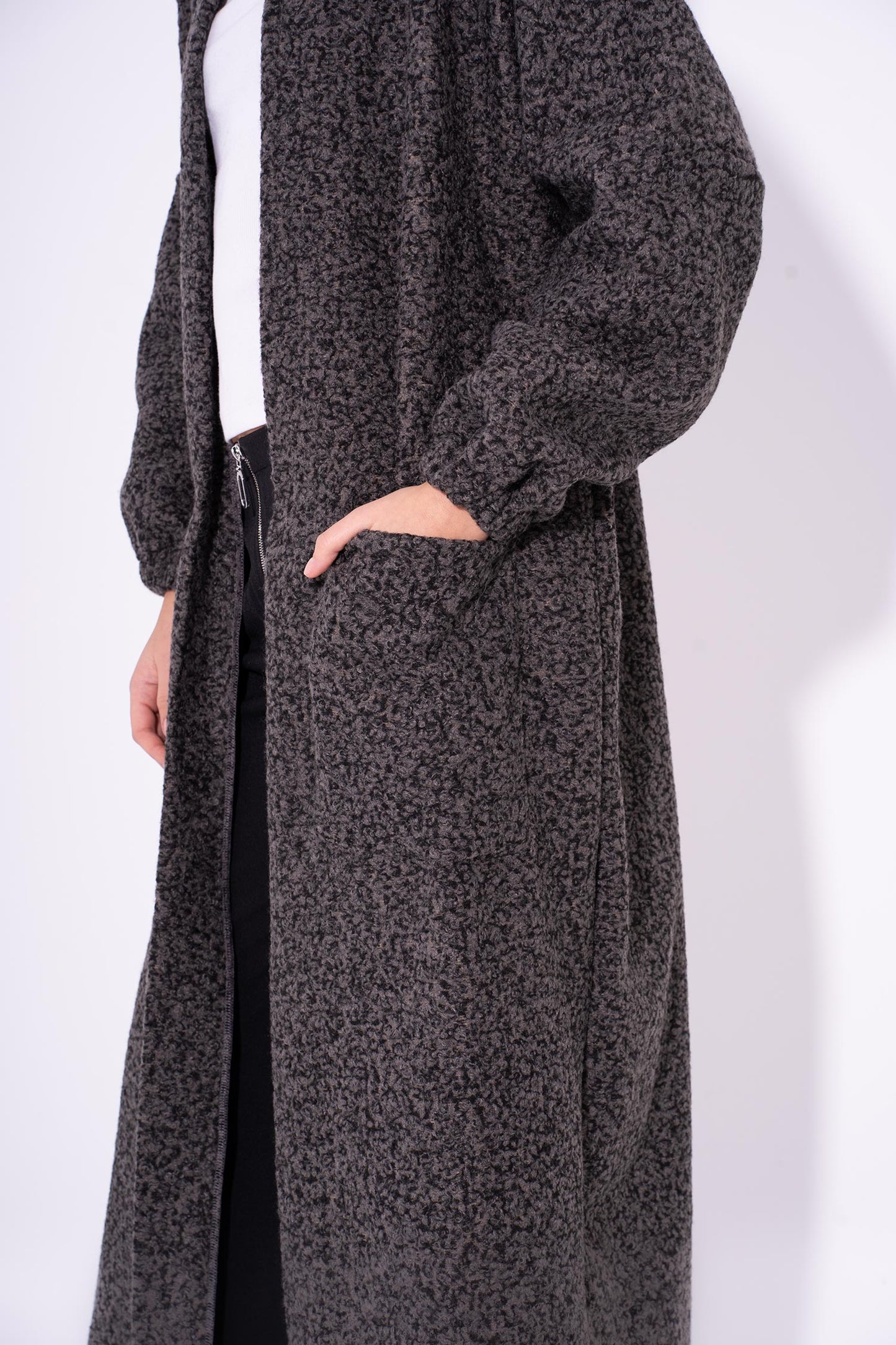 Cloudy Boucle Cardigan - Grey