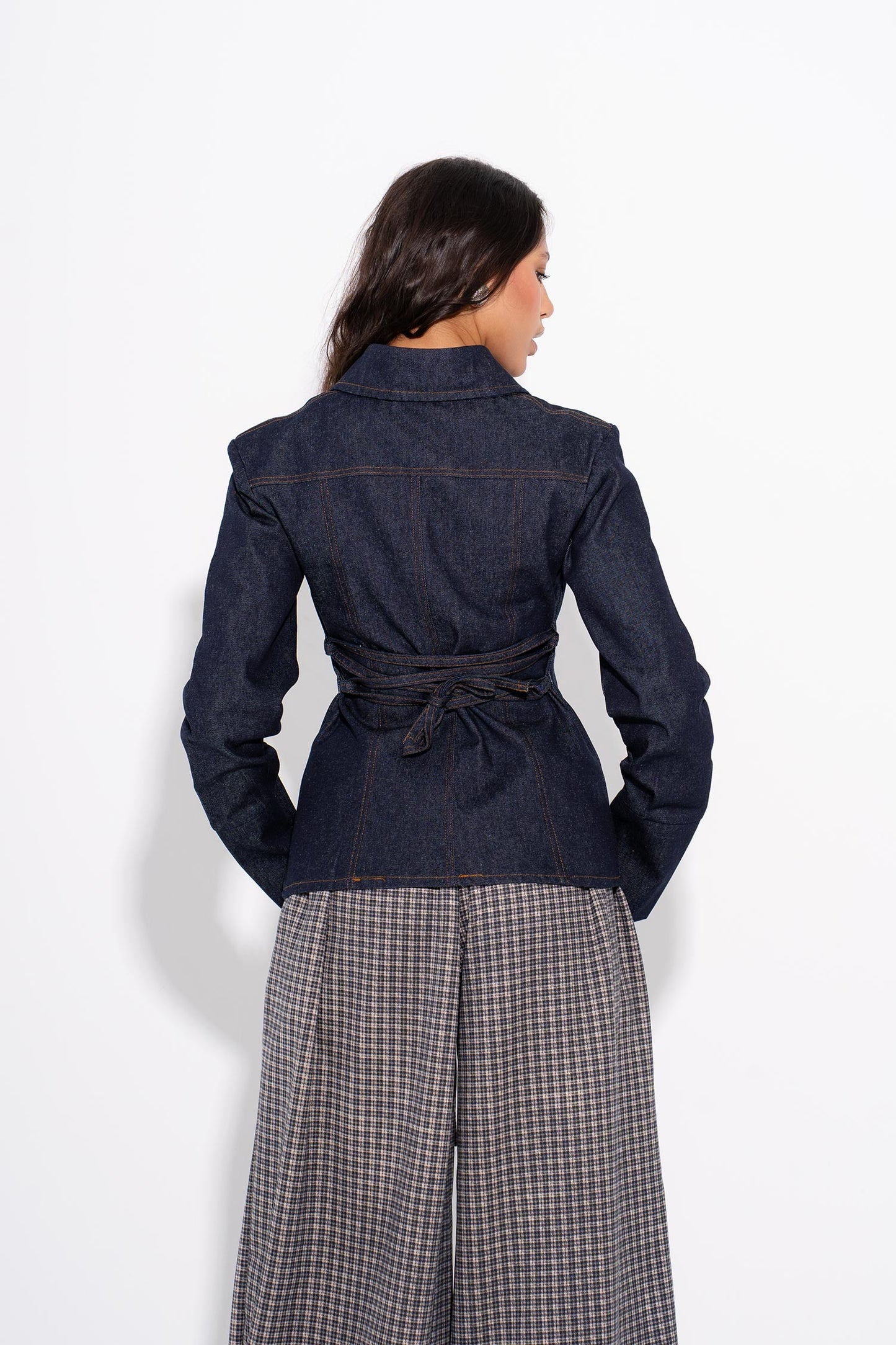 Fitted Denim Shirt - Navy