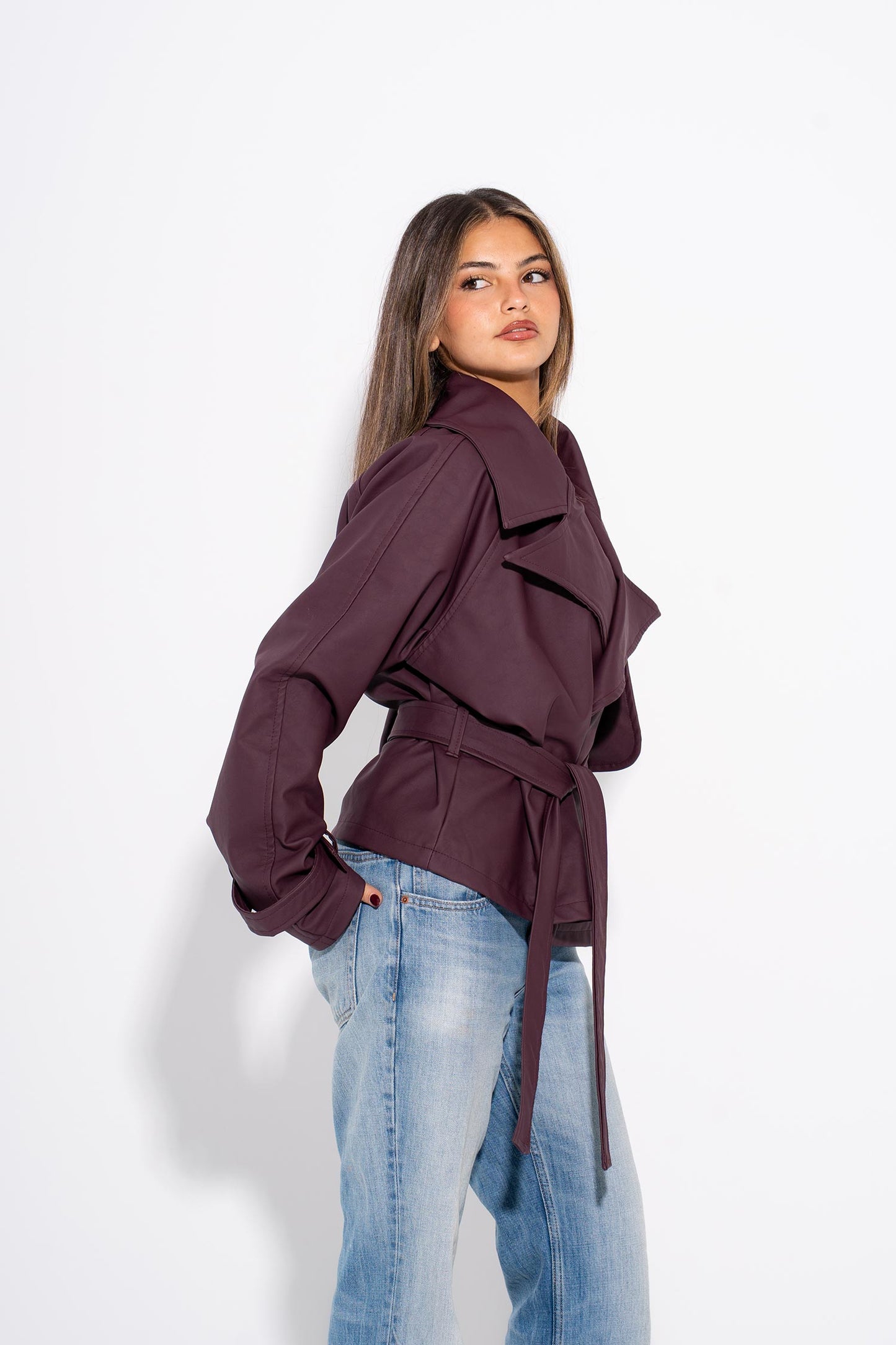 The Iconic Leather Jacket - Burgundy