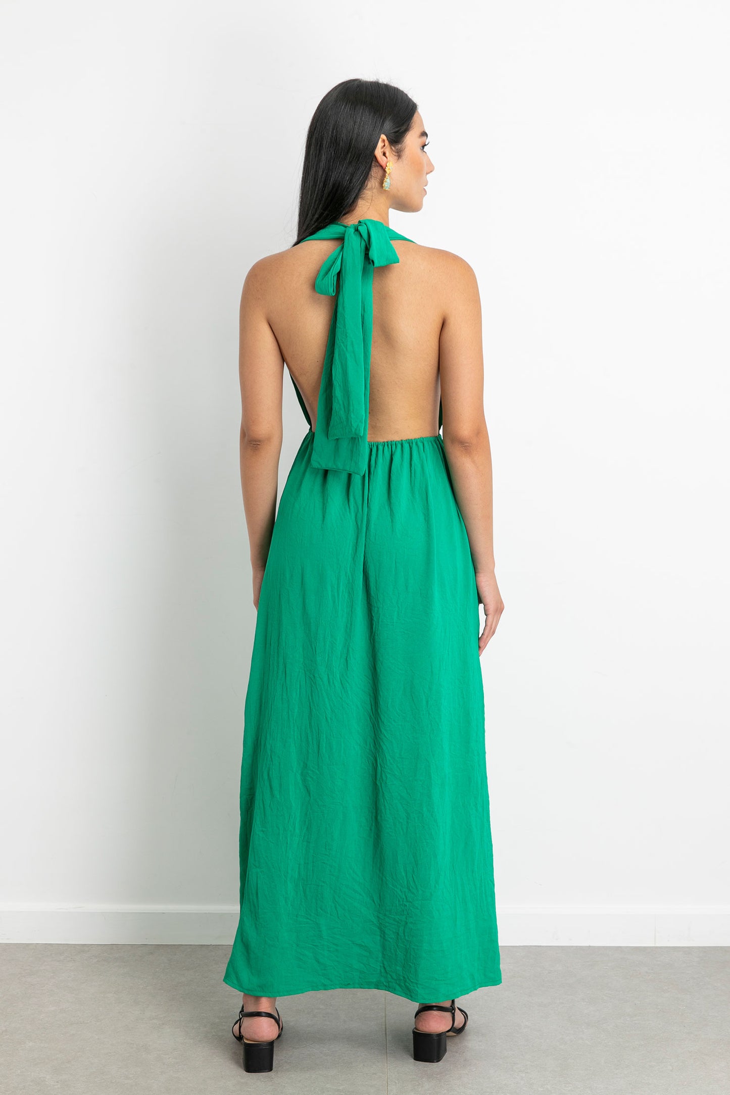 Halter Beach Dress - Green