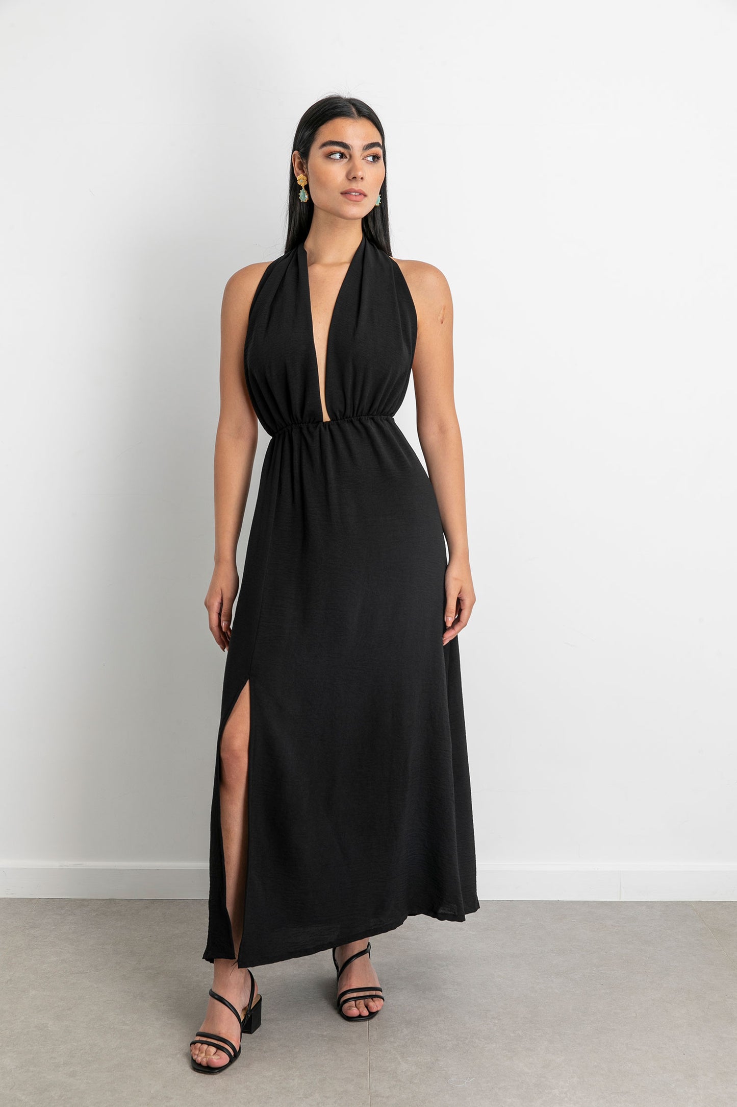 Halter Beach Dress - Black