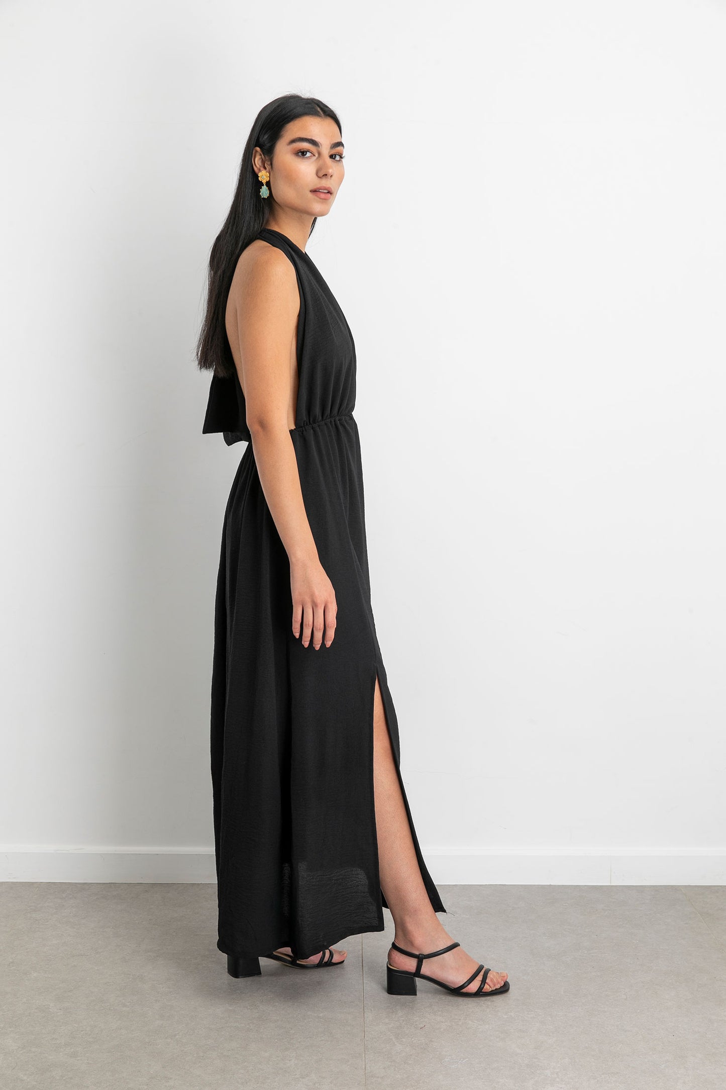 Halter Beach Dress - Black