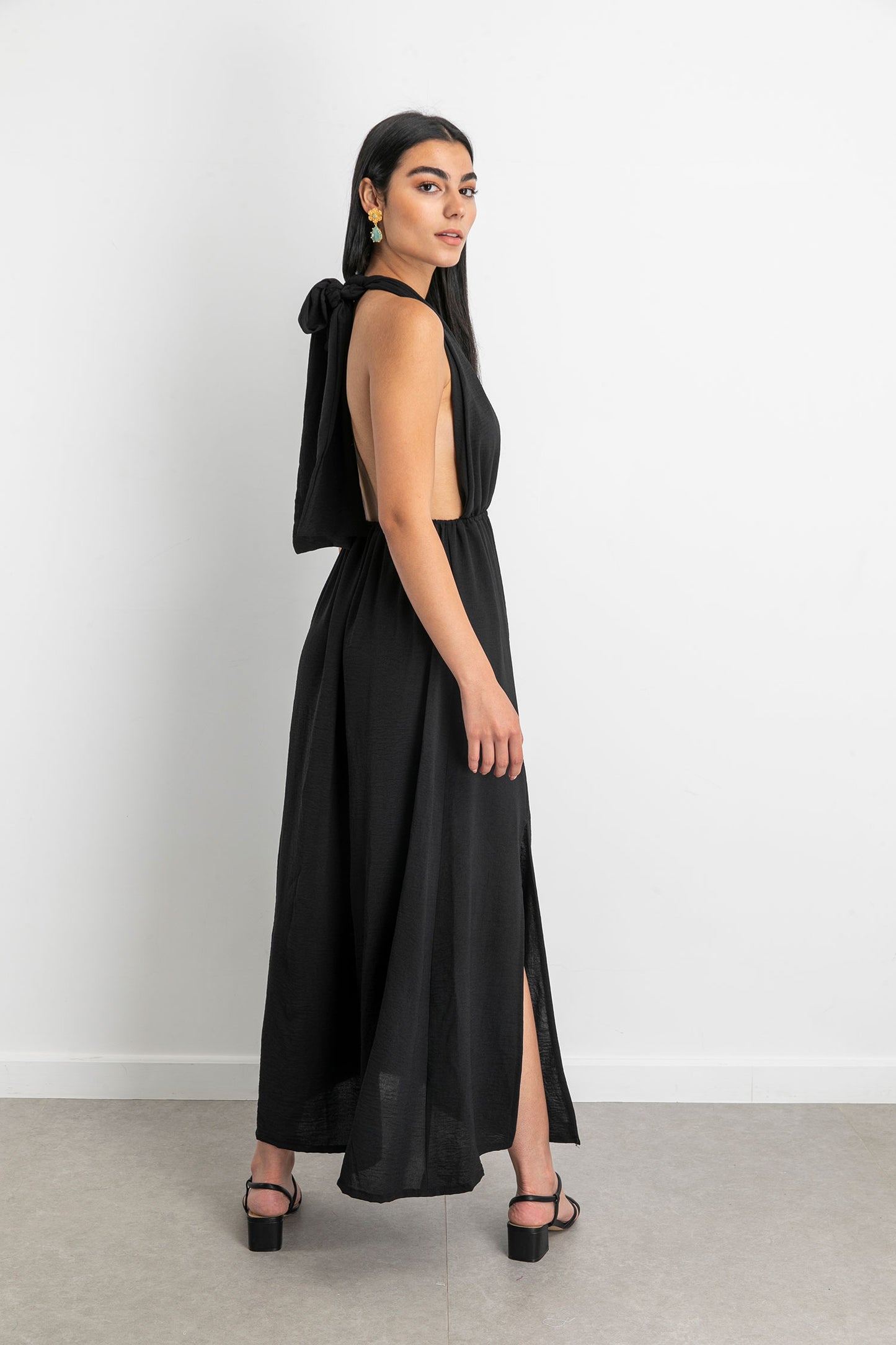 Halter Beach Dress - Black