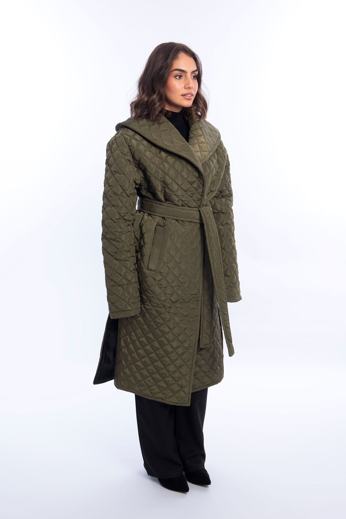 Capella Belted Waterproof Coat - Olive