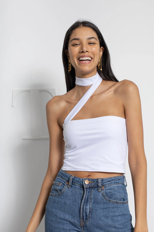 Crop Top With Neck - White