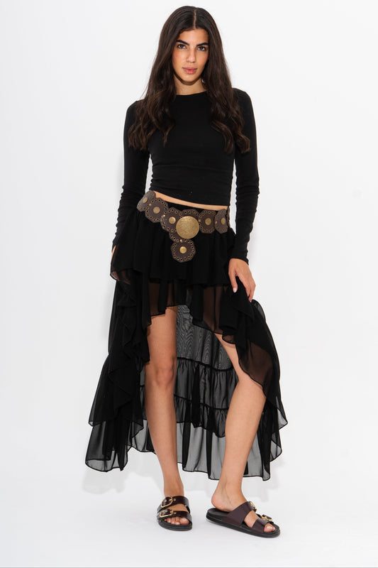 Tango Chiffon Skirt - Black