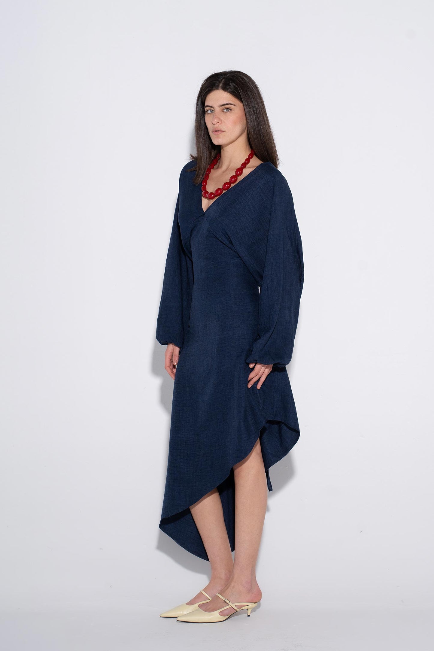 Timeless Wrap Midi Dress - Navy