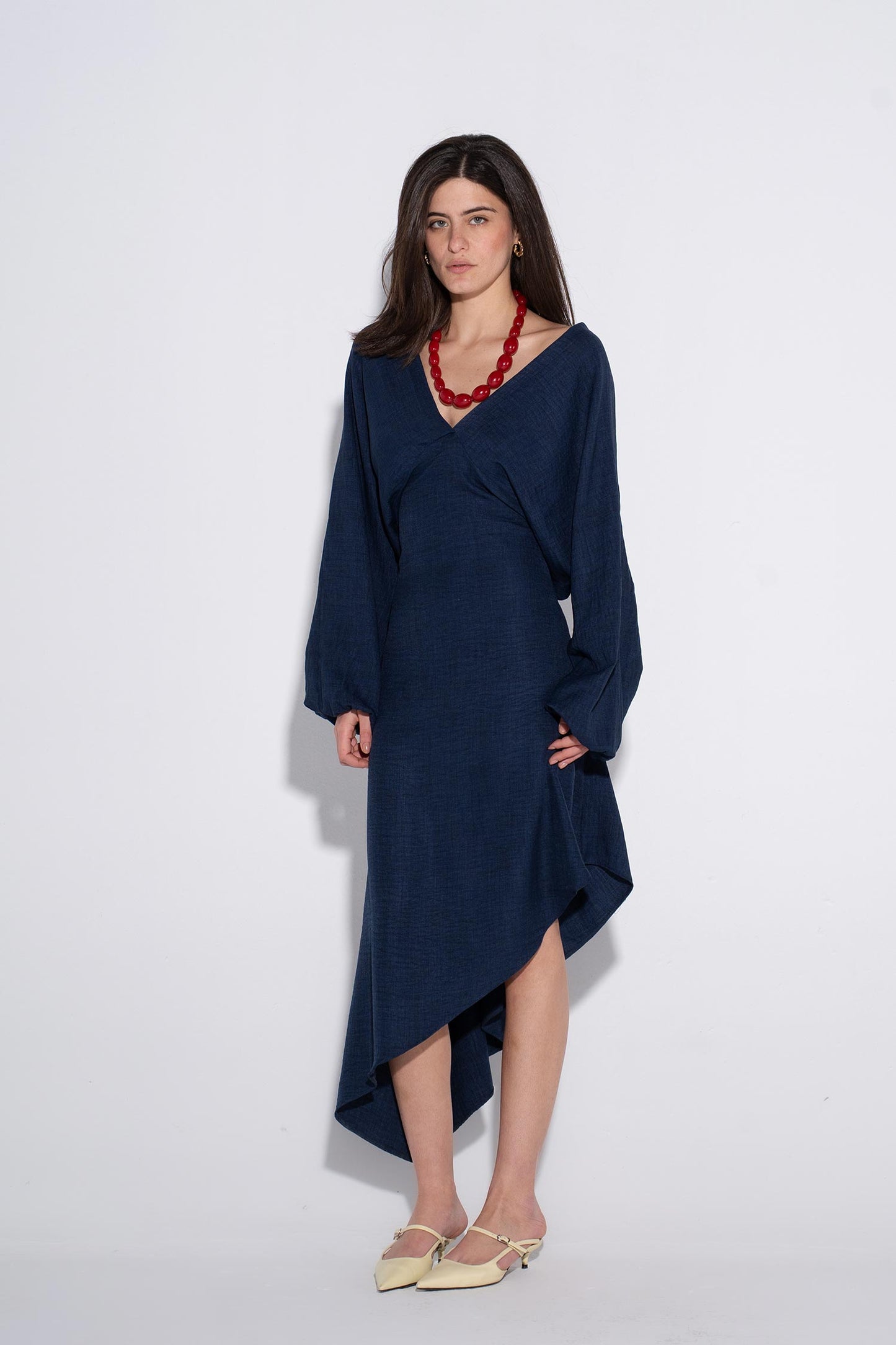 Timeless Wrap Midi Dress - Navy
