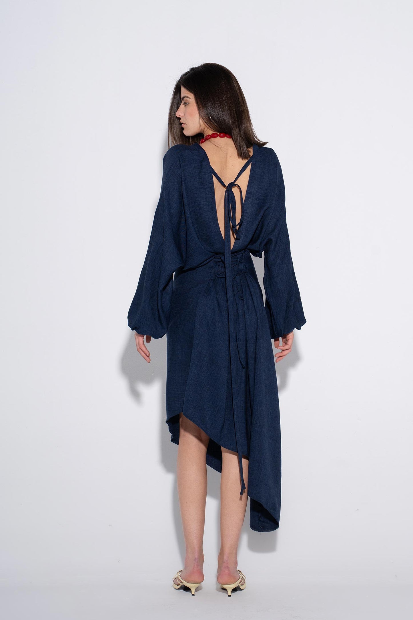 Timeless Wrap Midi Dress - Navy