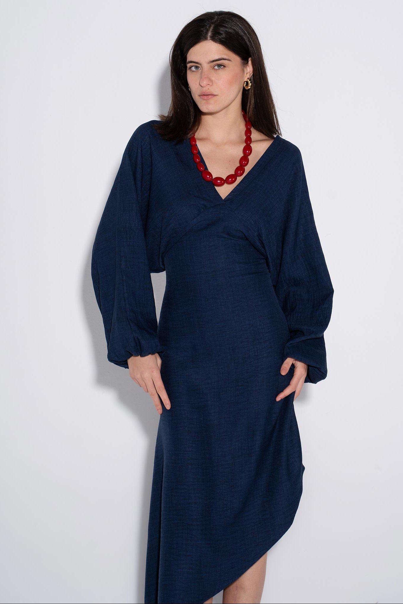 Timeless Wrap Midi Dress - Navy