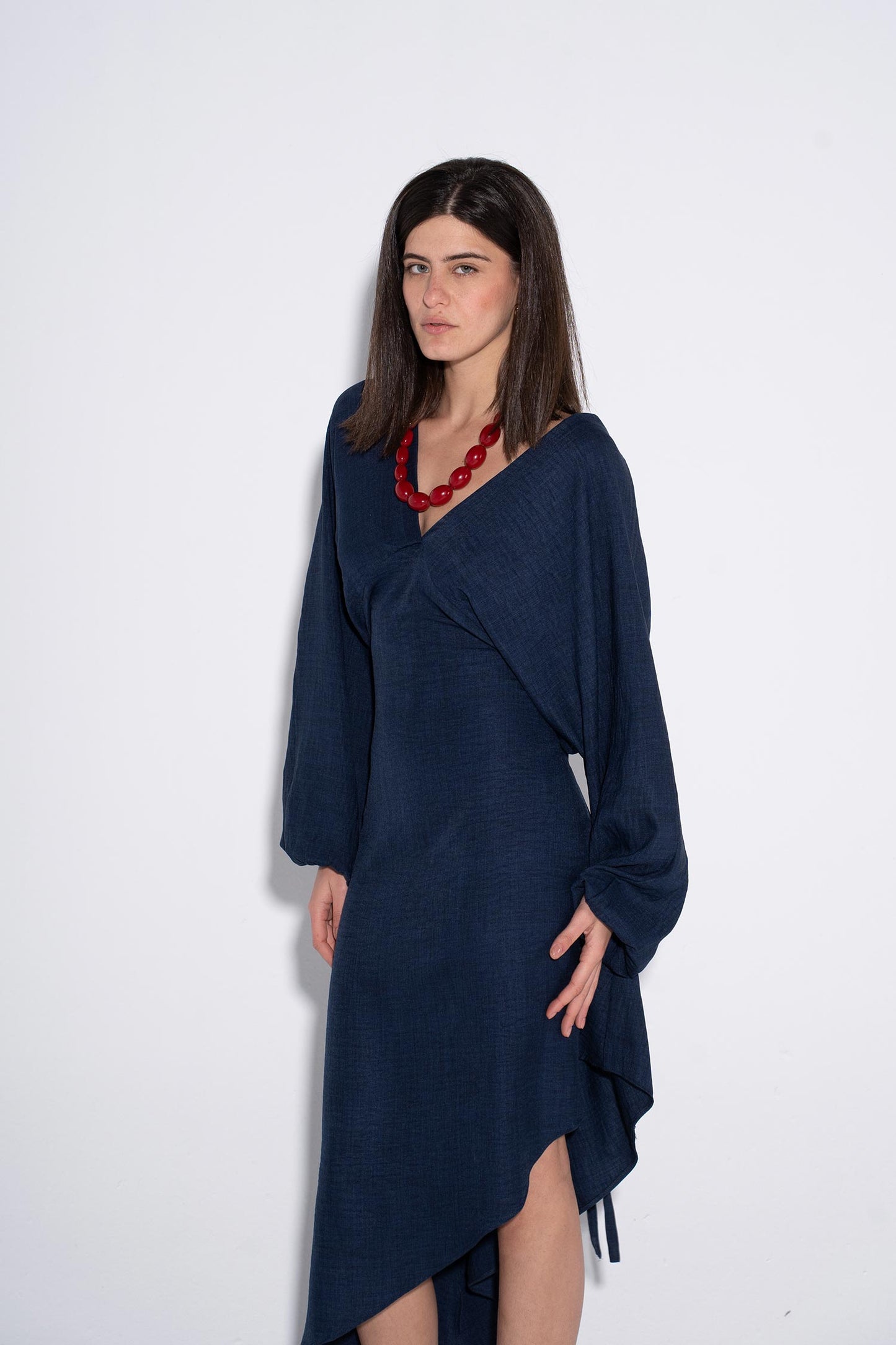 Timeless Wrap Midi Dress - Navy