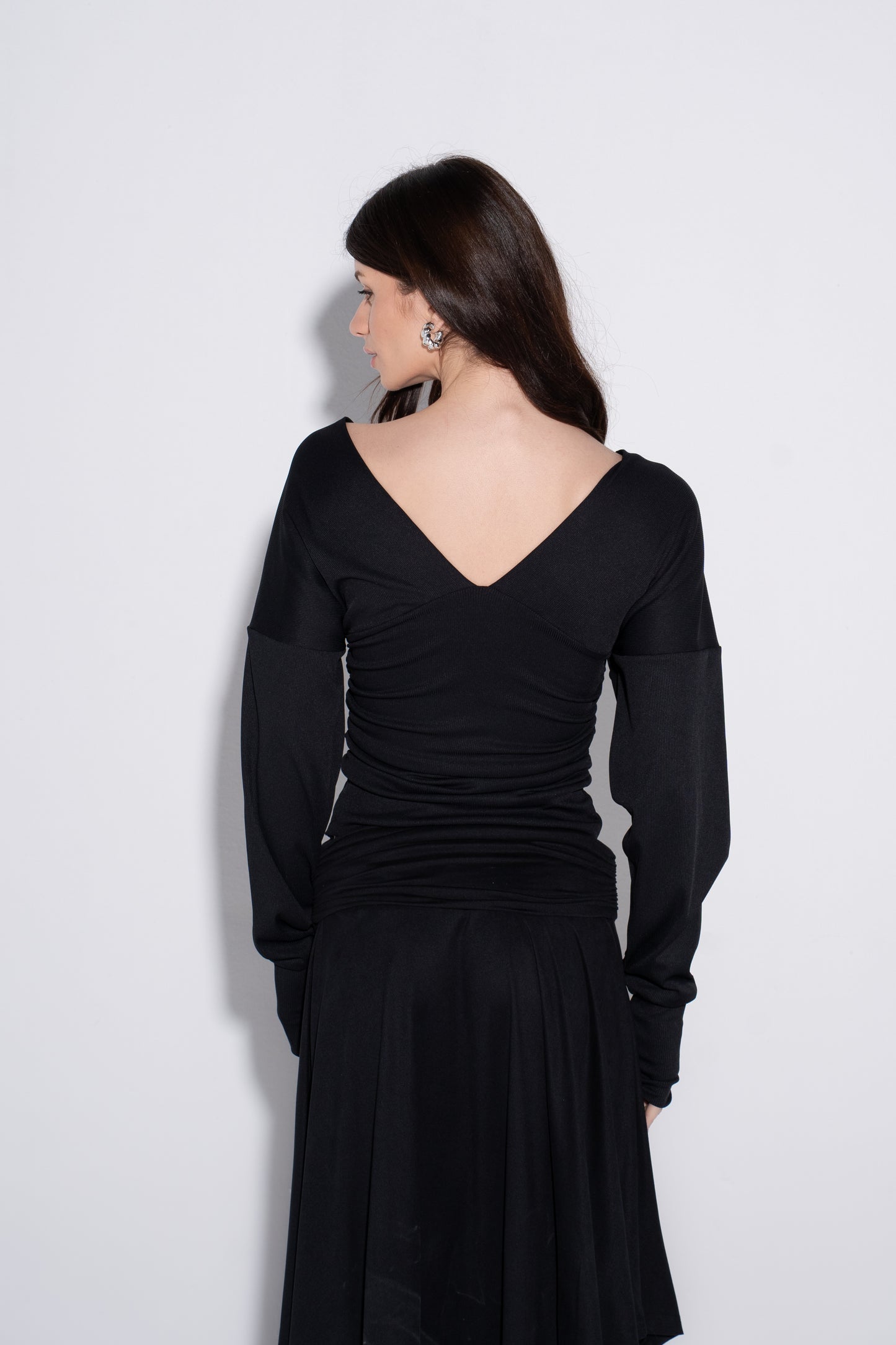 Nina Draped Top - Black
