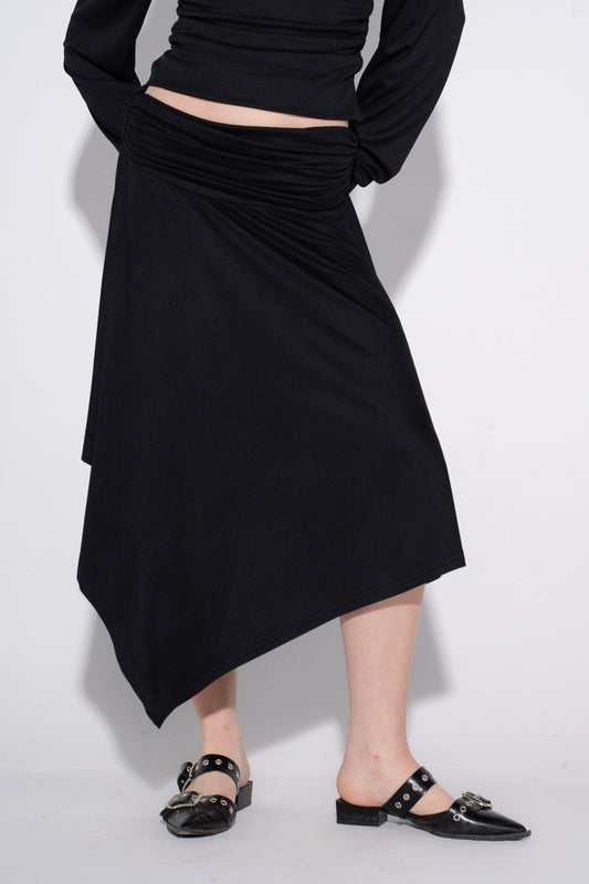 Nina Draped Skirt - Black