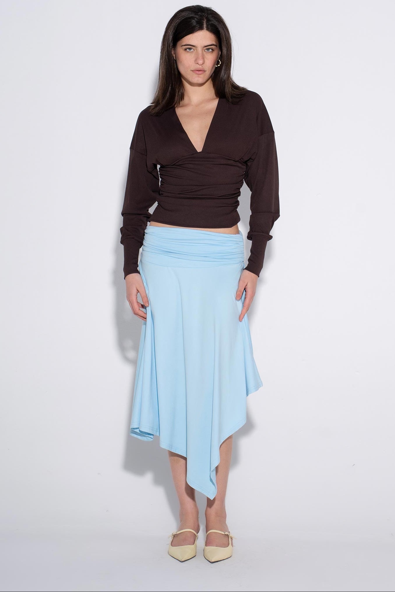 Nina Draped Skirt - Sky Blue