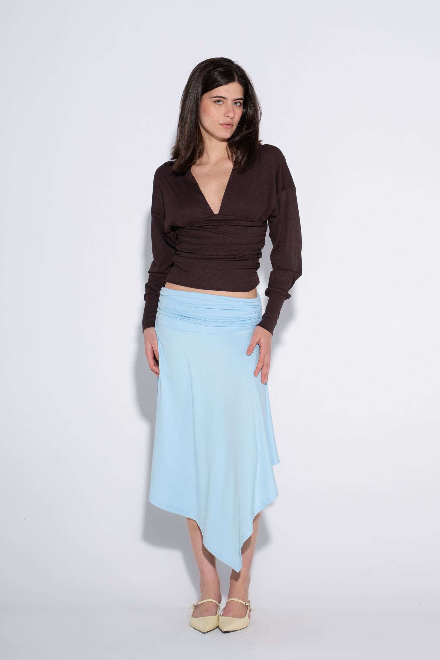 Nina Draped Top - Brown