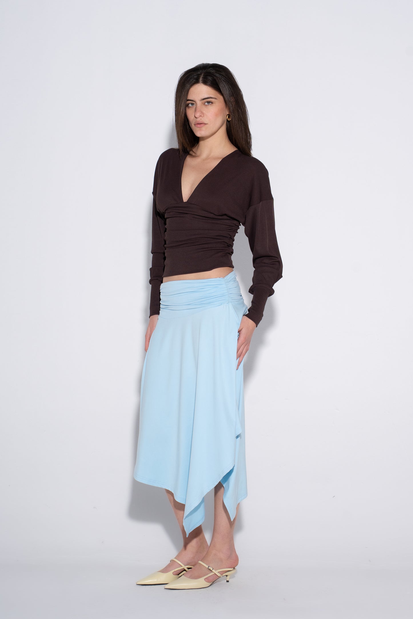Nina Draped Top - Brown