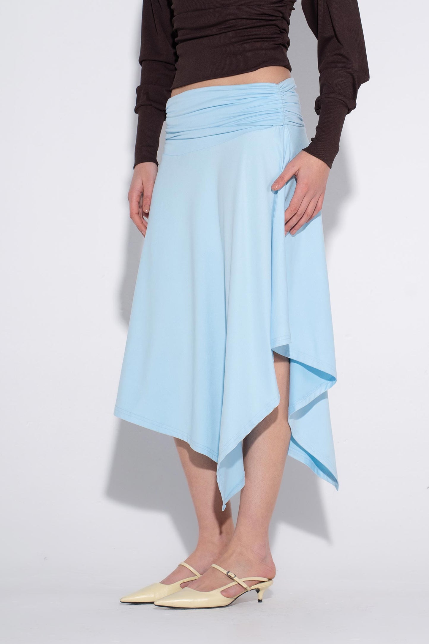 Nina Draped Skirt - Sky Blue