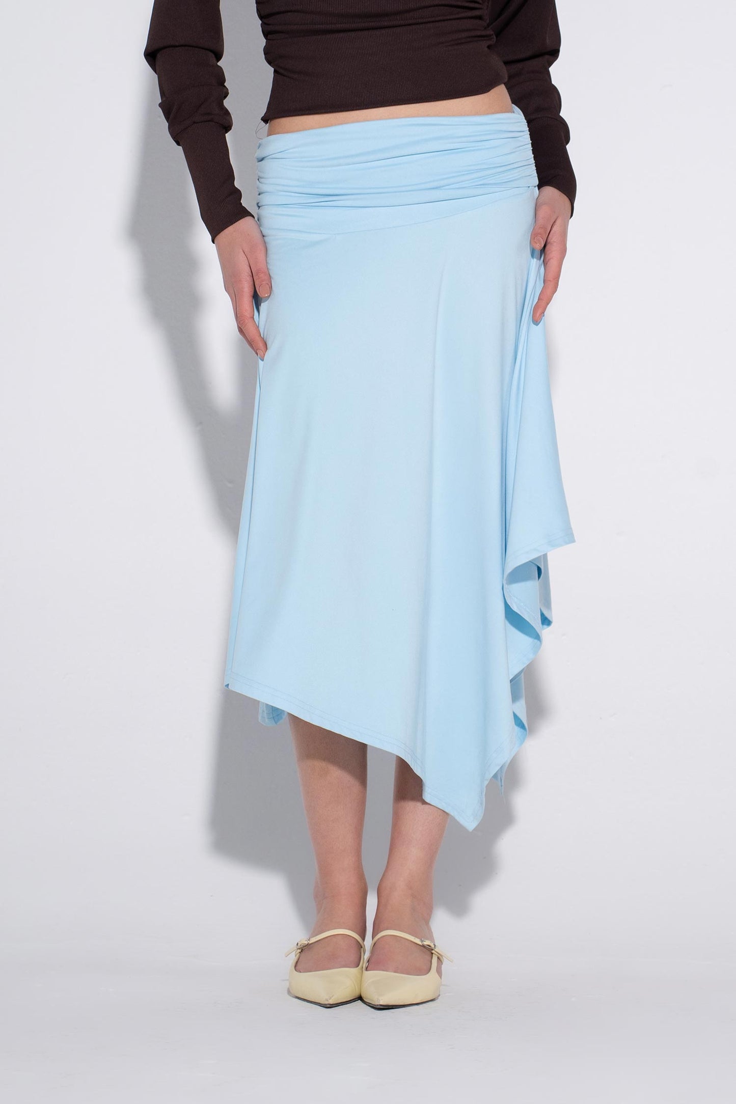 Nina Draped Skirt - Sky Blue