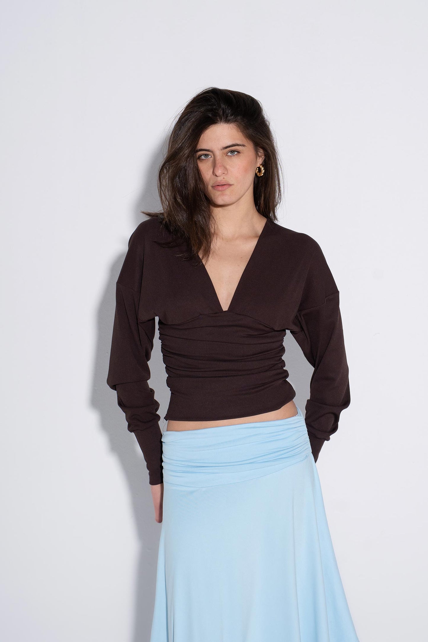 Nina Draped Set - Brown