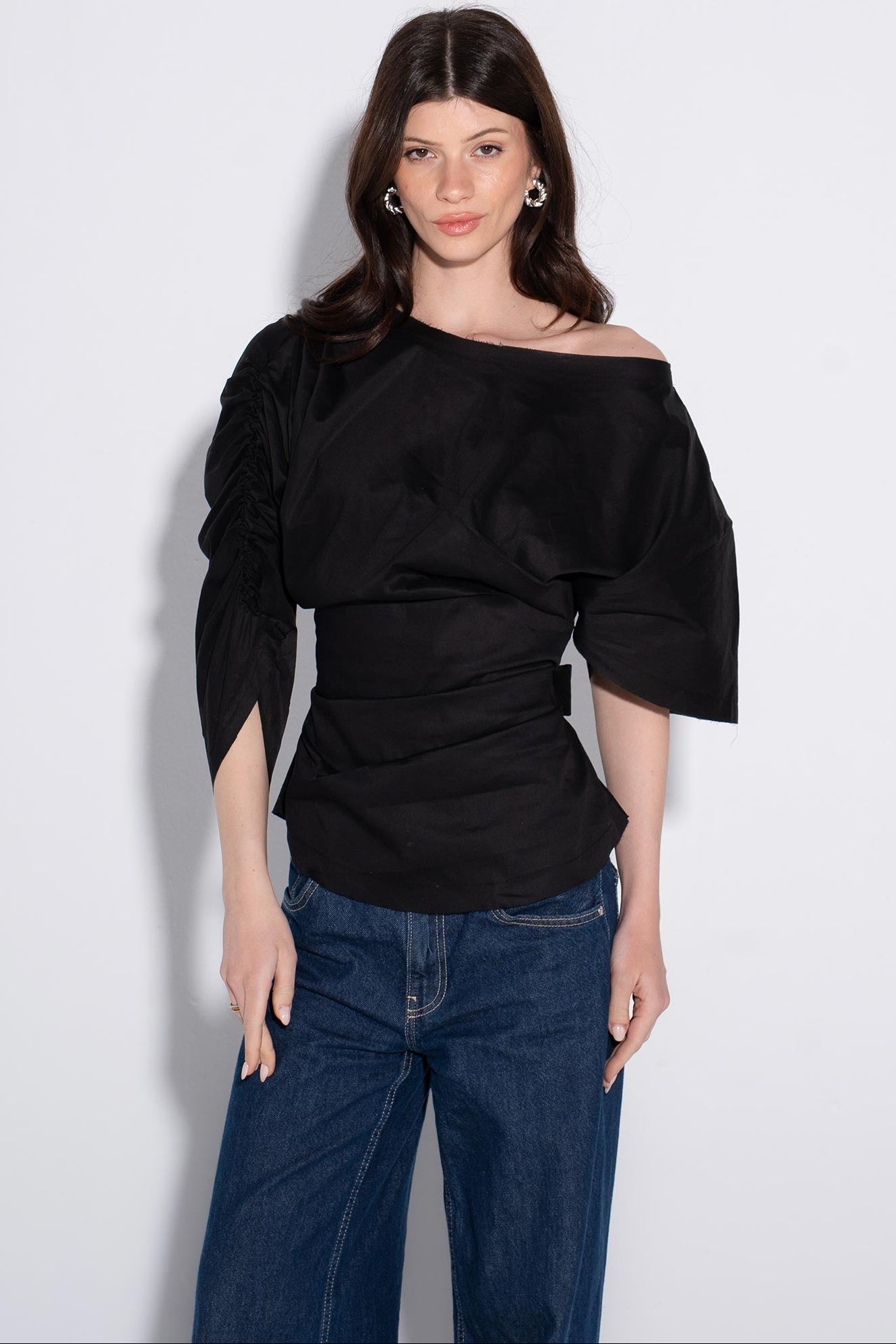 Scarlet One-Shoulder Top - Black