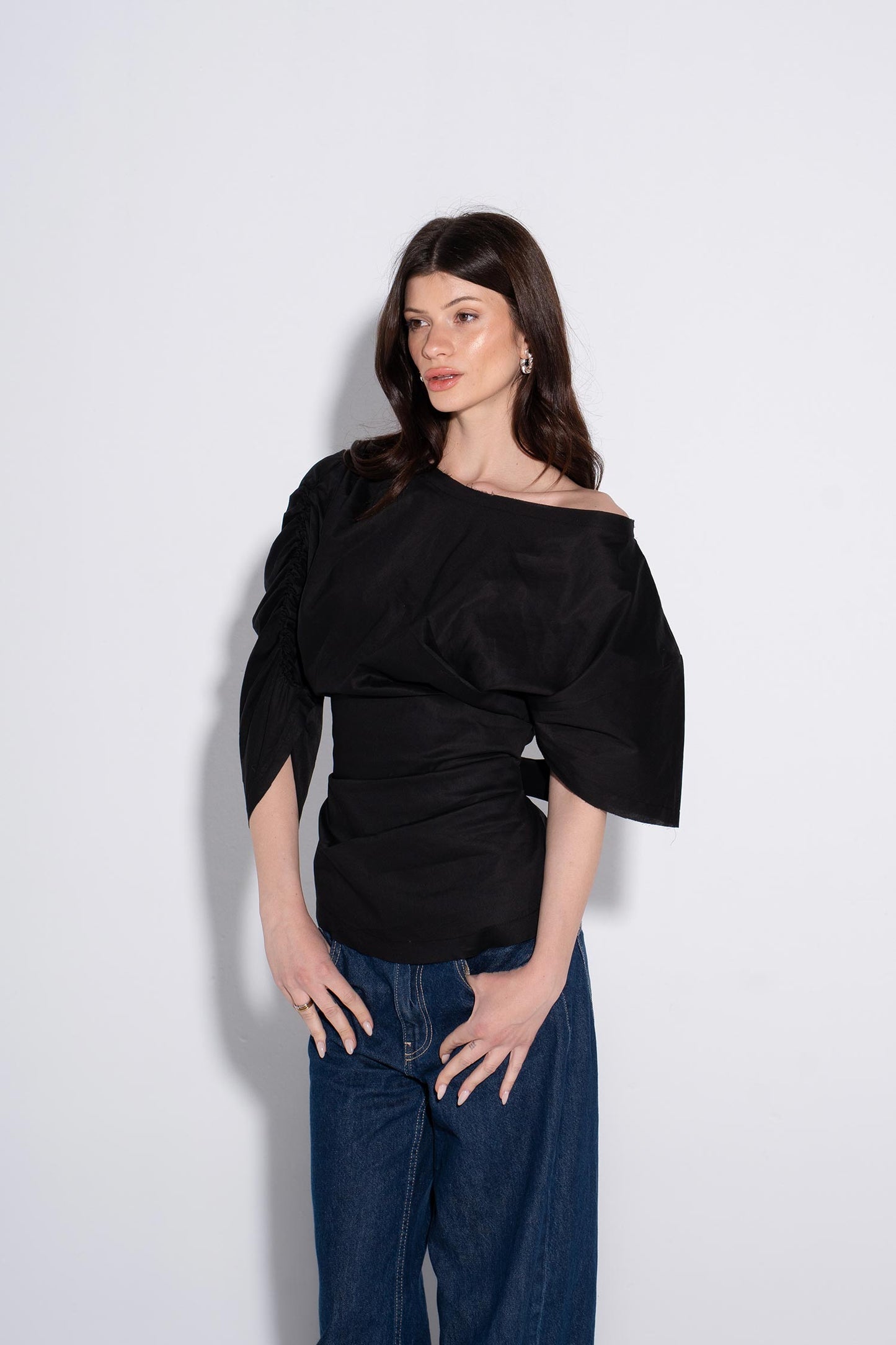 Scarlet One-Shoulder Top - Black