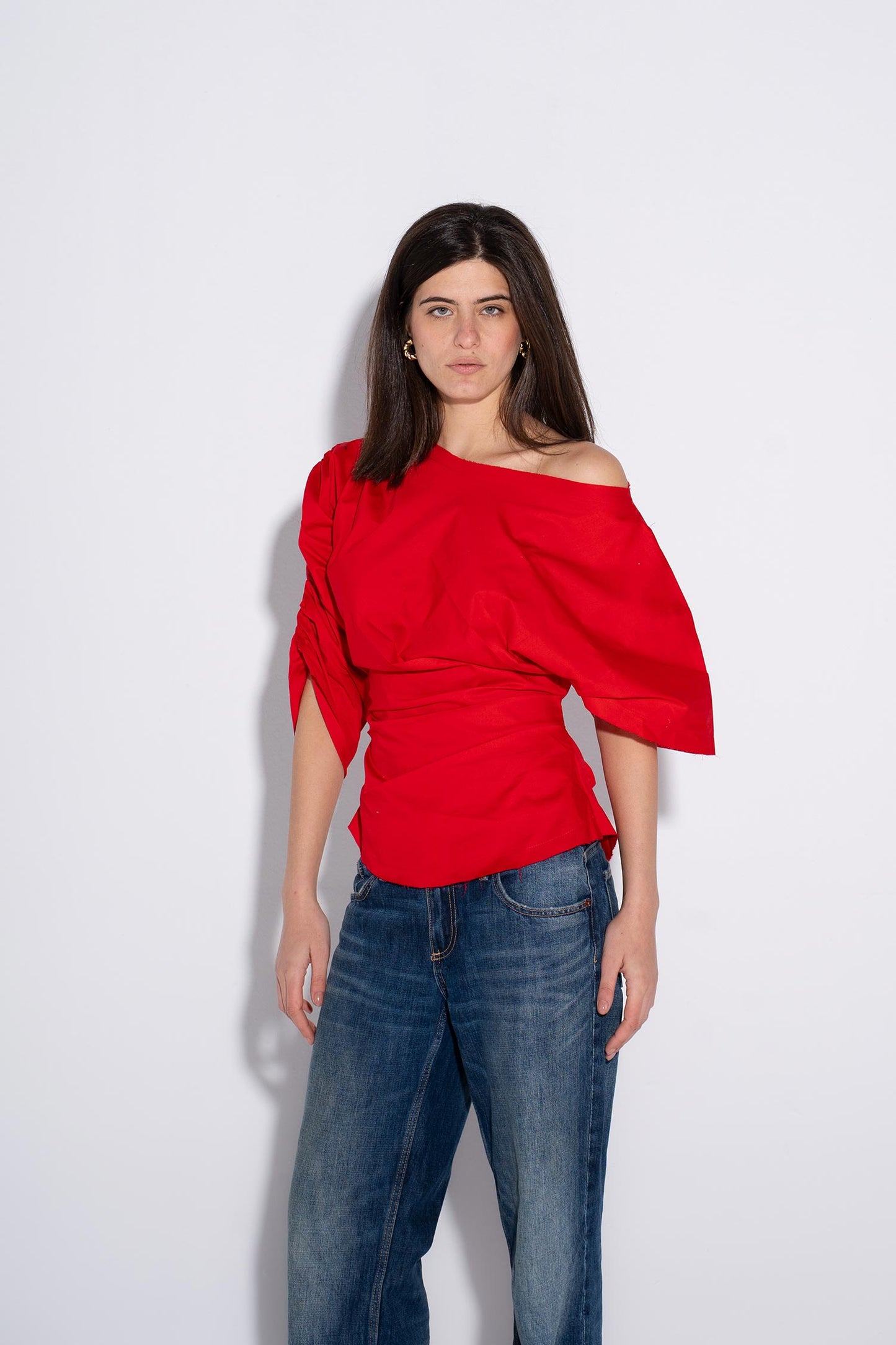 Scarlet One-Shoulder Top - Red