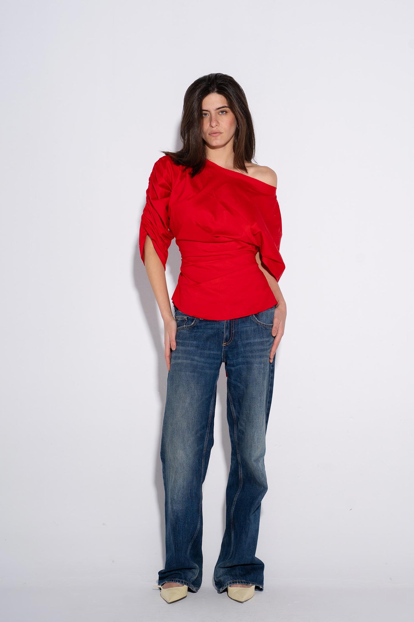 Scarlet One-Shoulder Top - Red
