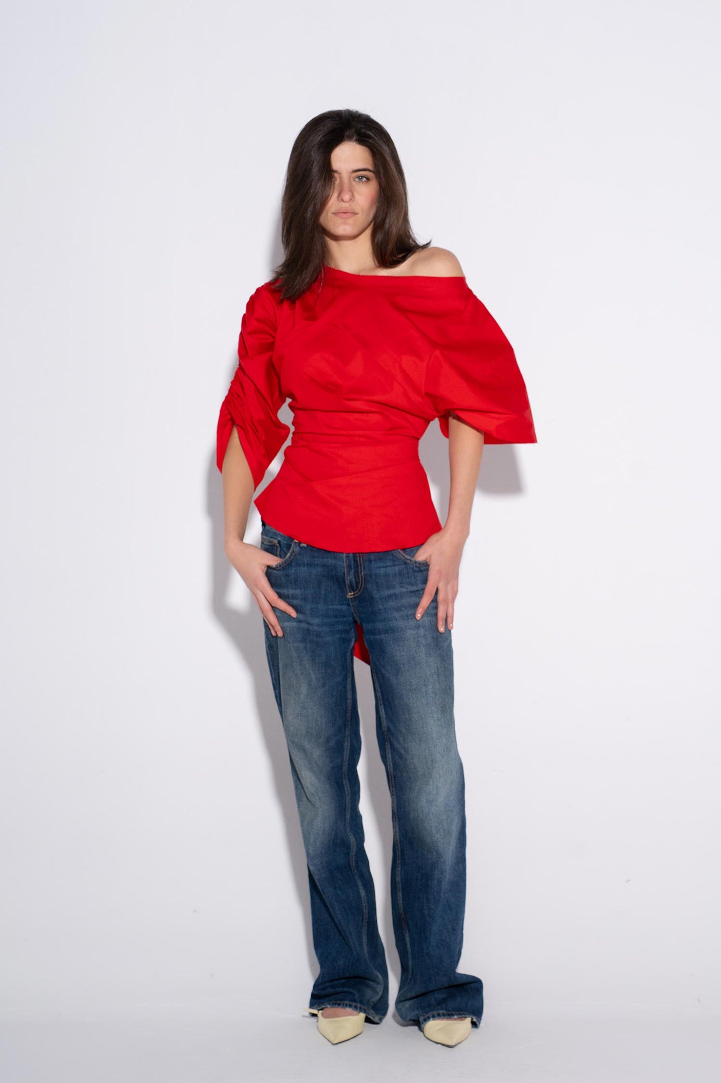 Scarlet One-Shoulder Top - Red