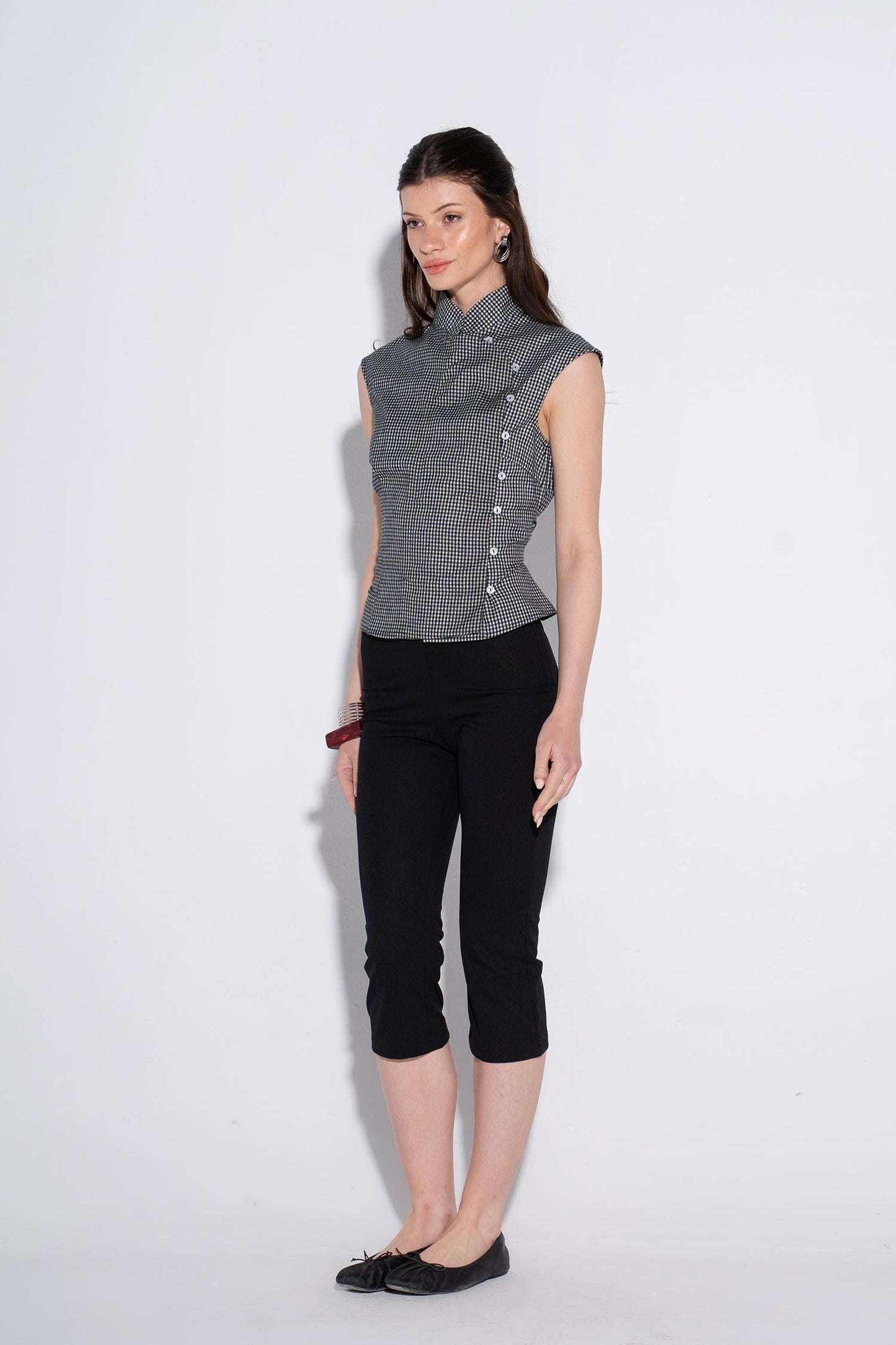 Sleeveless Chinese Top - Black
