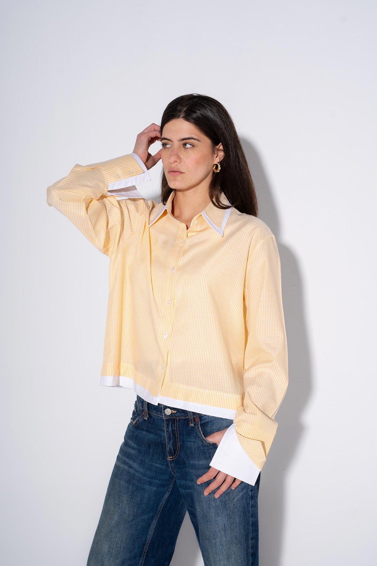 Striped Buttery Shirt - Yellow