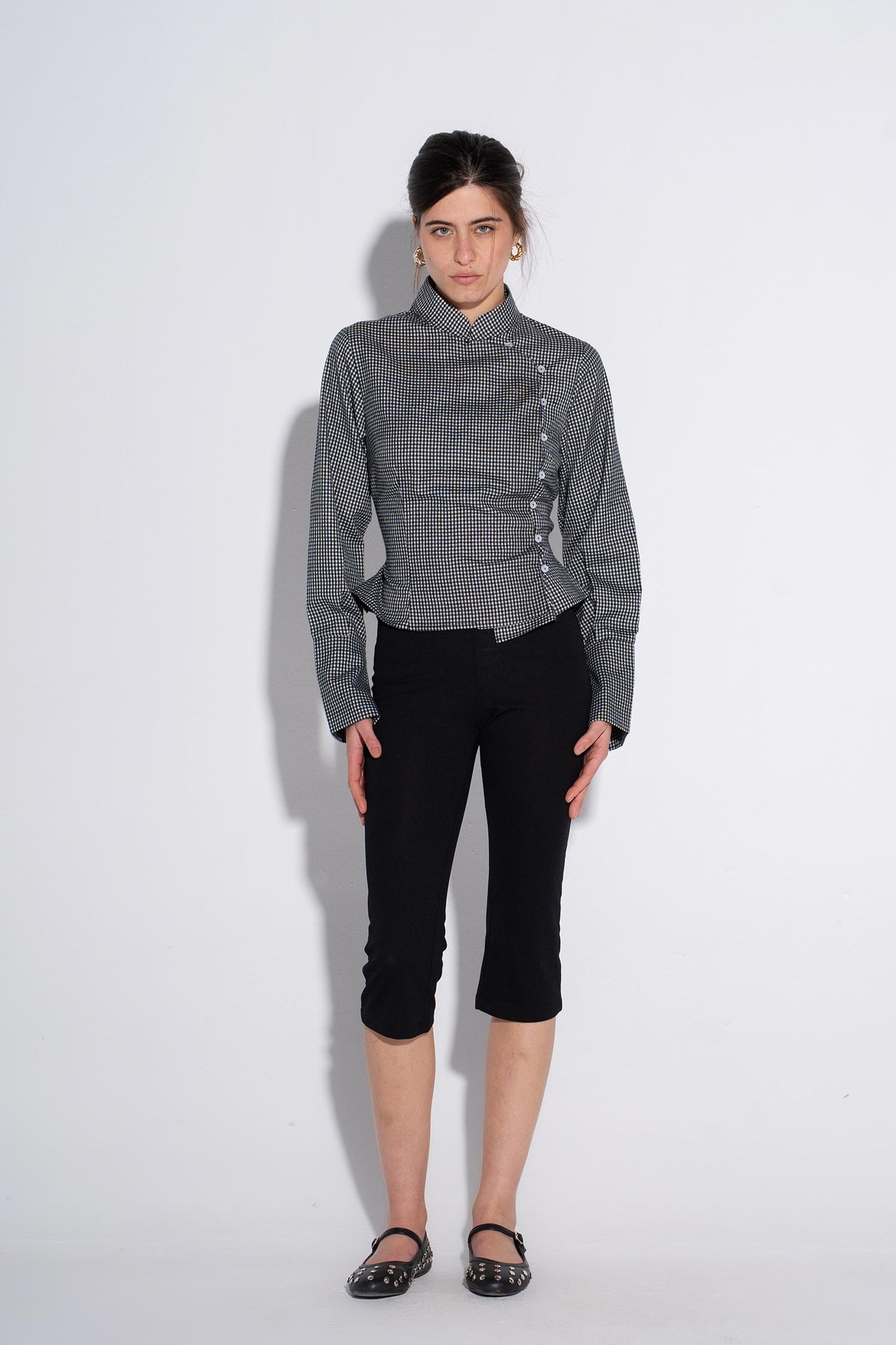 Full Sleeves Chinese Top - Black