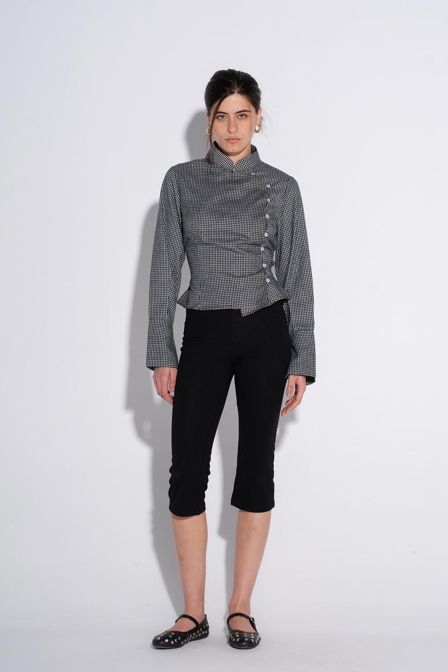 Full Sleeves Chinese Top - Black