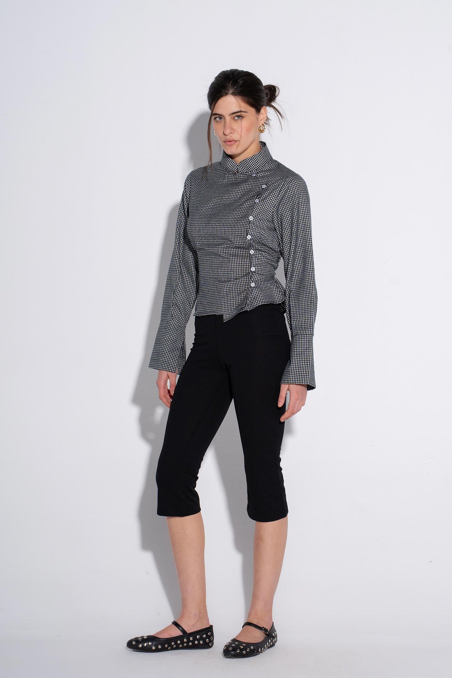 Full Sleeves Chinese Top - Black