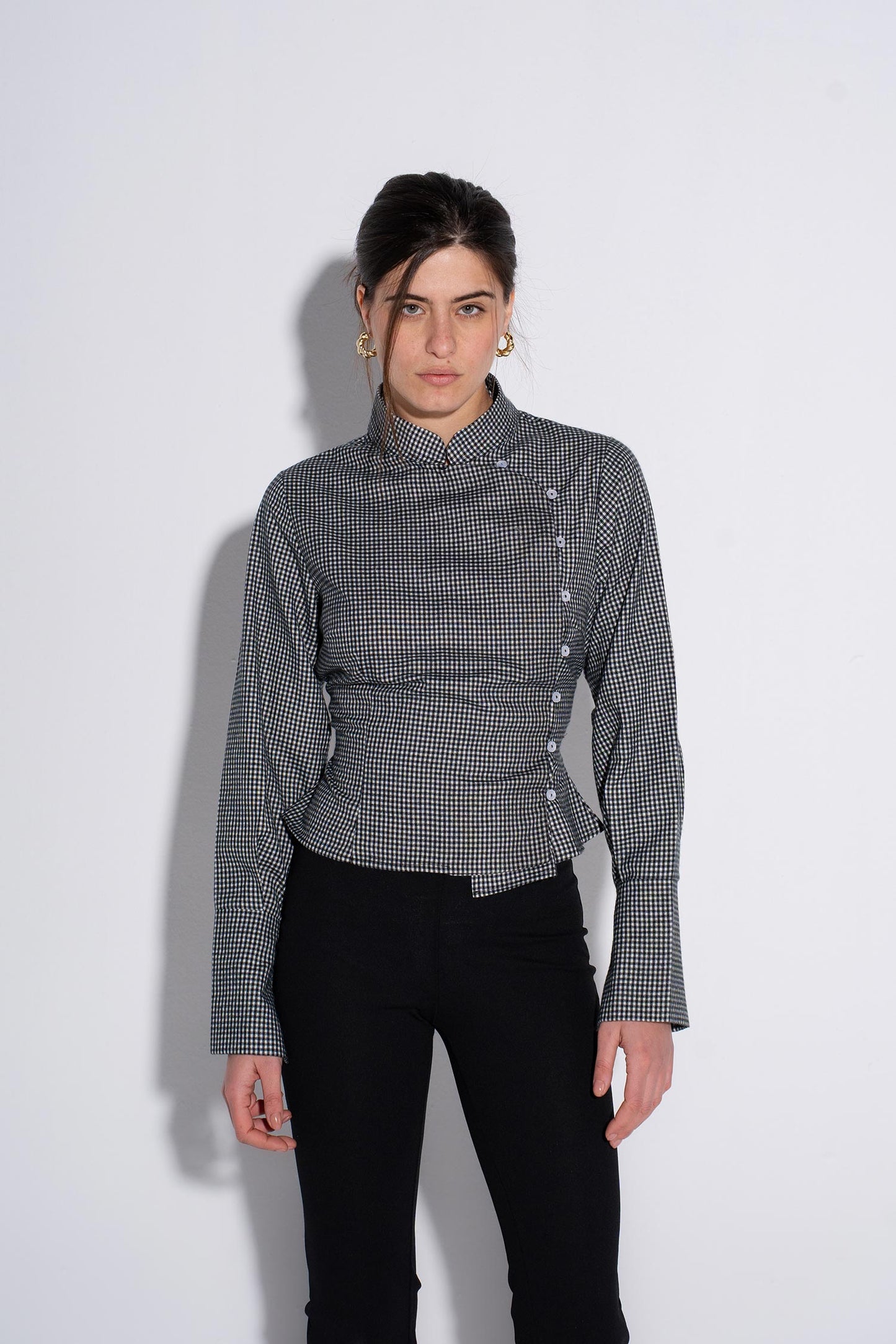 Full Sleeves Chinese Top - Black