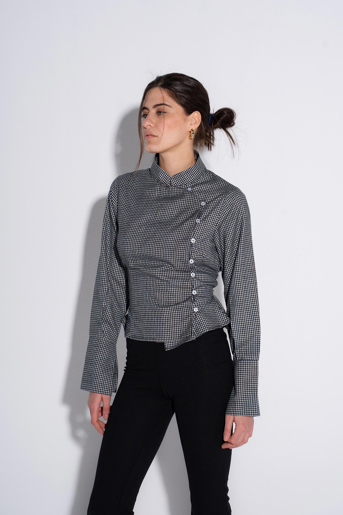 Full Sleeves Chinese Top - Black