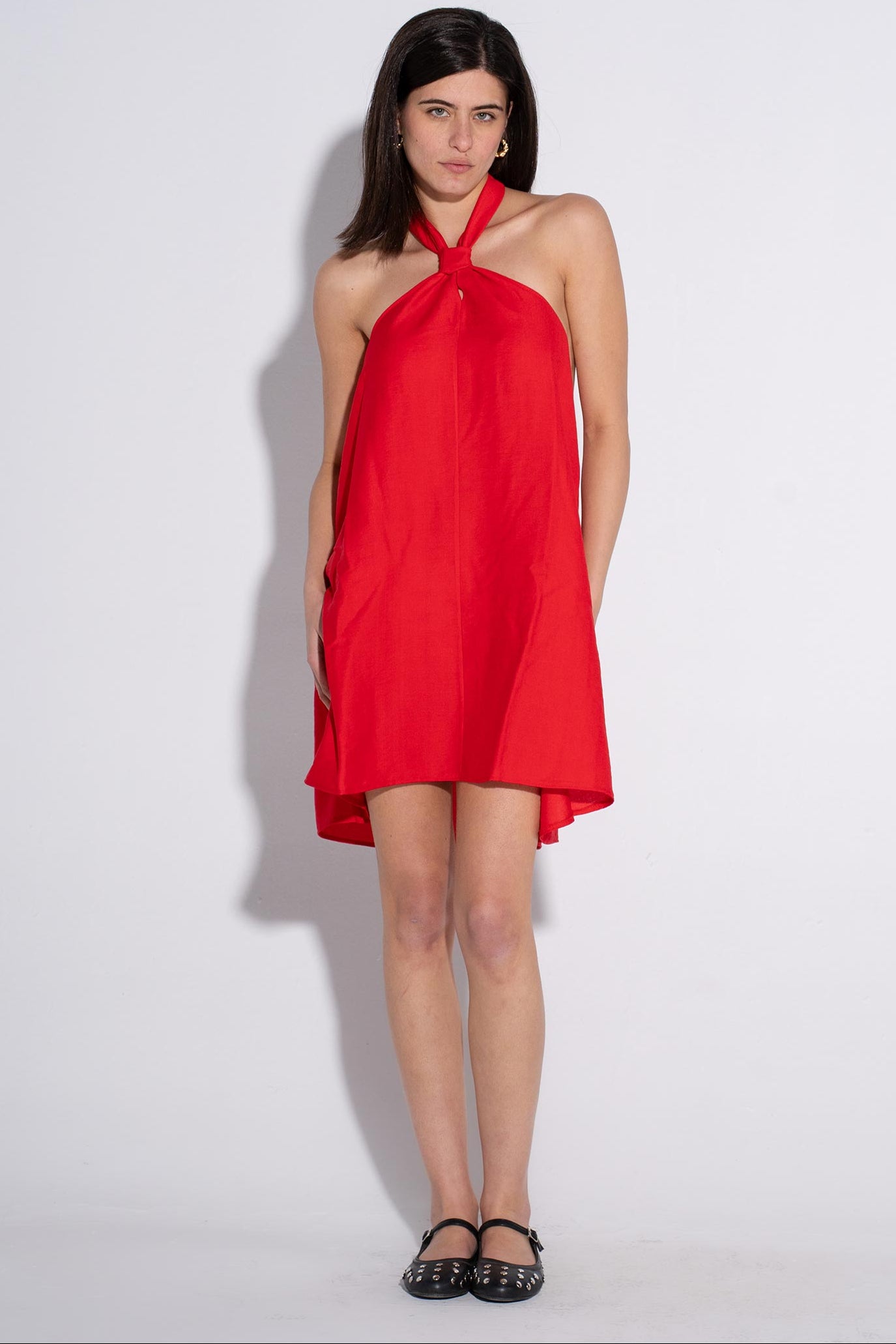 Aira Mini Linen Dress - Red