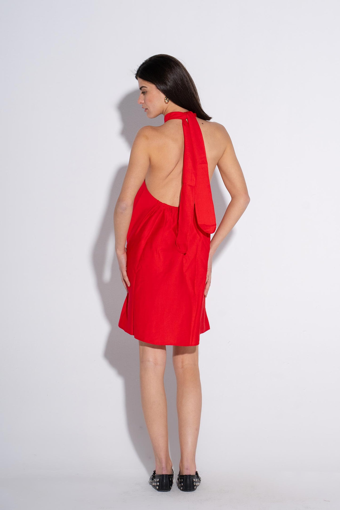 Aira Mini Linen Dress - Red