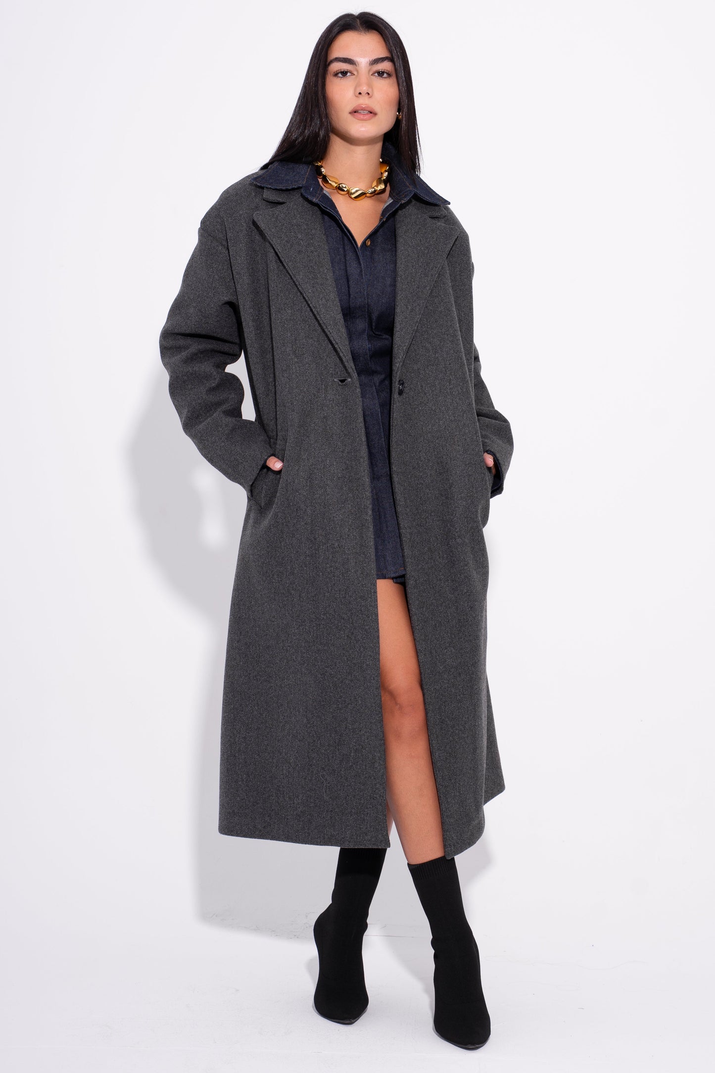 Oversized Icon Coat - Grey