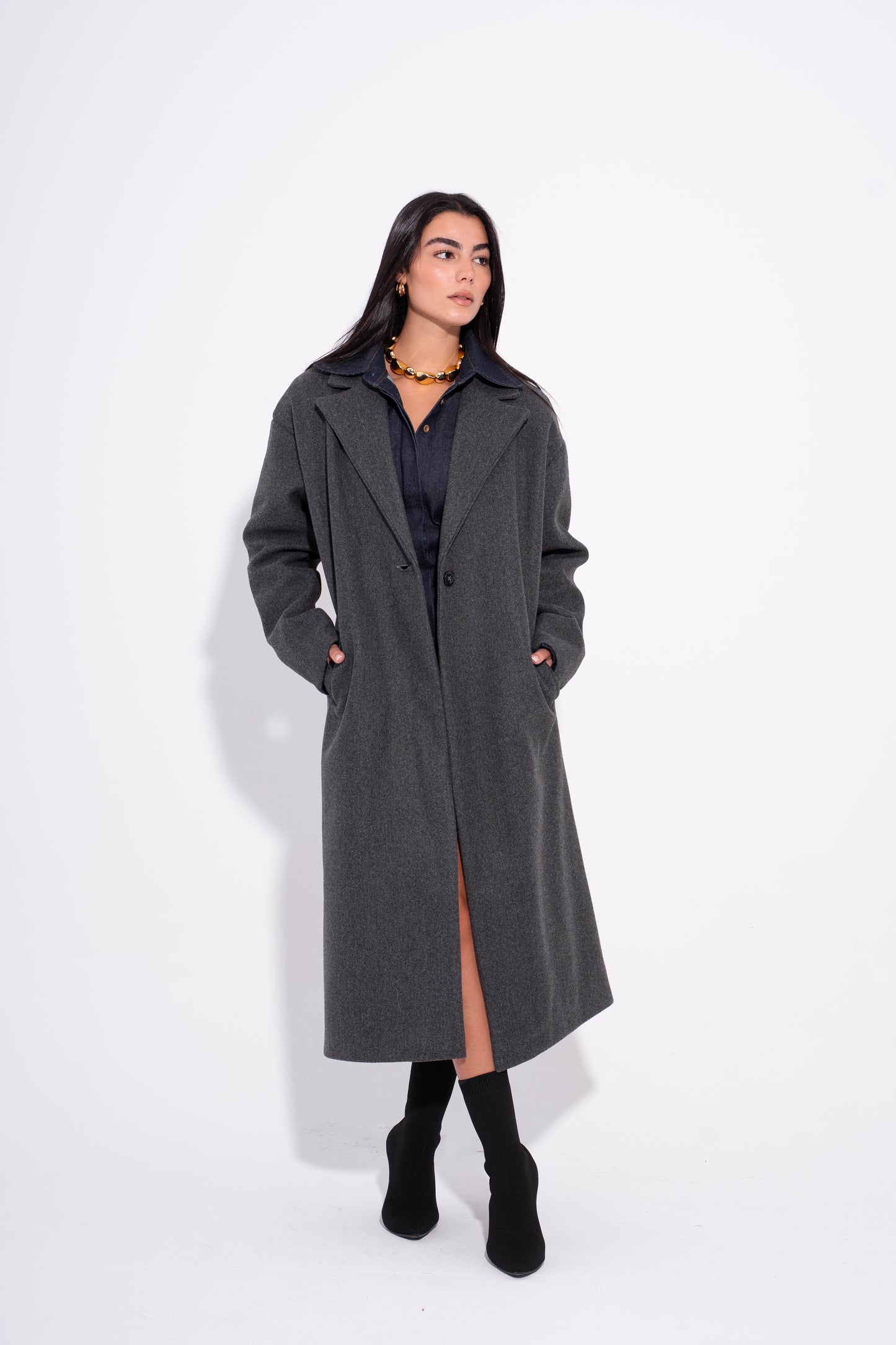Oversized Icon Coat - Grey