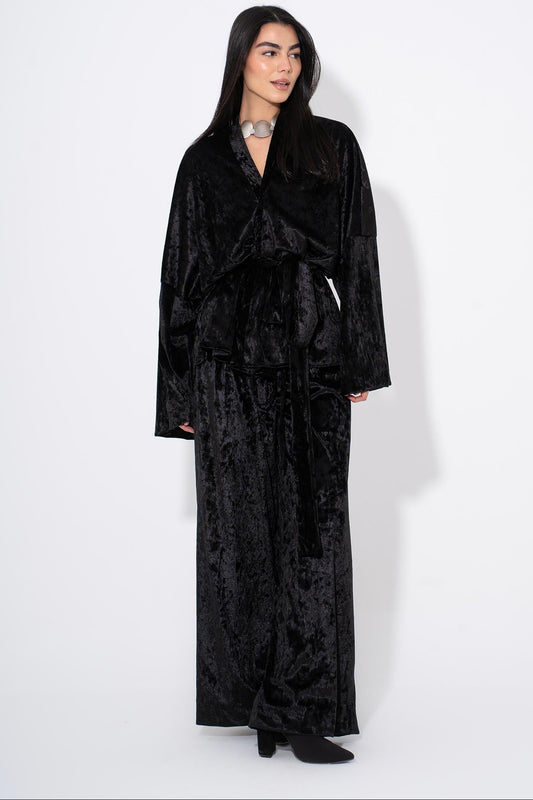 Emerald Nights Velvet Set - Black