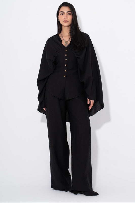 Breeze Linen Set - Black