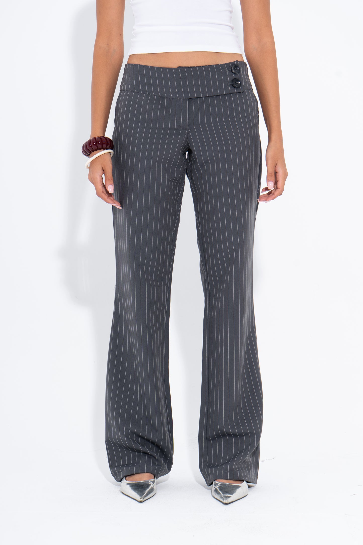 Pinstripe Matching Suit - Grey