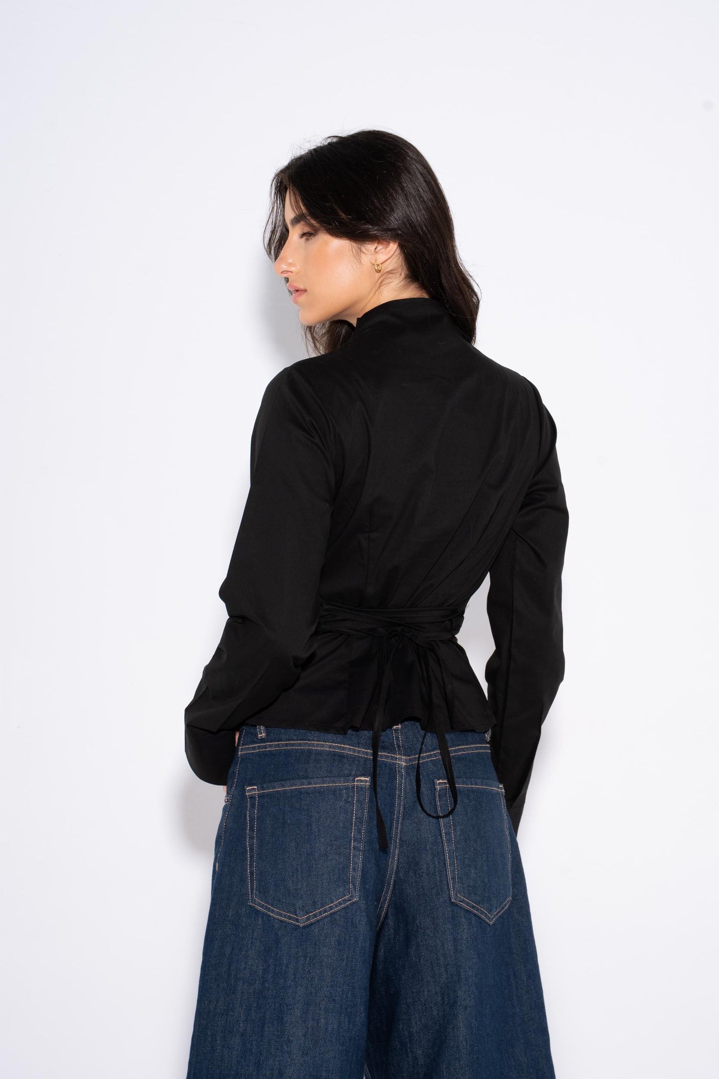 Colorful Long Sleeves Buttons Shirt - Black